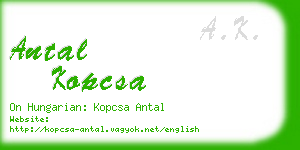 antal kopcsa business card